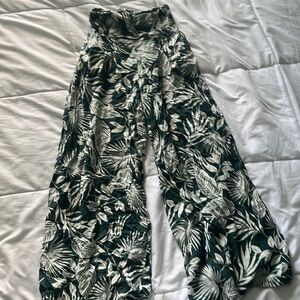 Green flowy pants